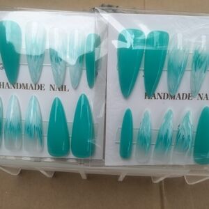 Handmade Teal Press-On Nails
